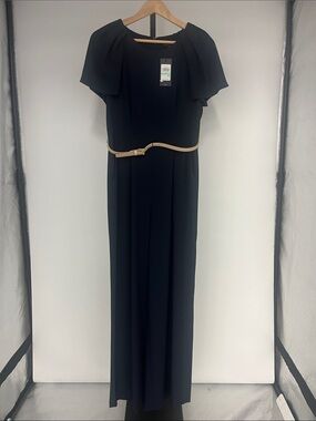 Tommy Hilfiger Black Jumpsuit with Tan Belt
